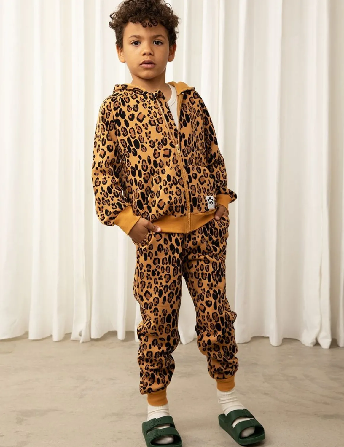 Basic Leopard Hoodie Med Dragkedja