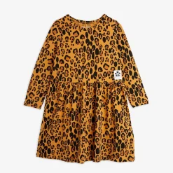 Basic Leopard Långärmad Klänning