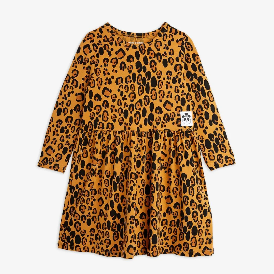 Basic Leopard Långärmad Klänning