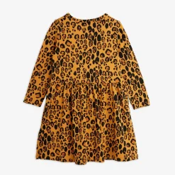 Basic Leopard Långärmad Klänning