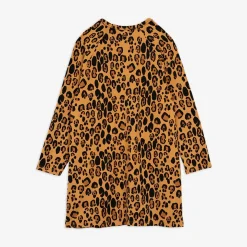 Basic Leopard Långärmad Klänning