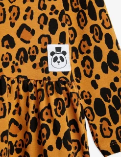 Basic Leopard Långärmad Klänning