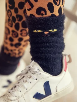 Cat Eyes Lurviga Strumpor Svart