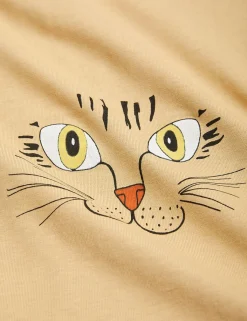 Cat Face Långärmad T-Shirt
