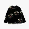 Cat Face Velour Sweatshirt