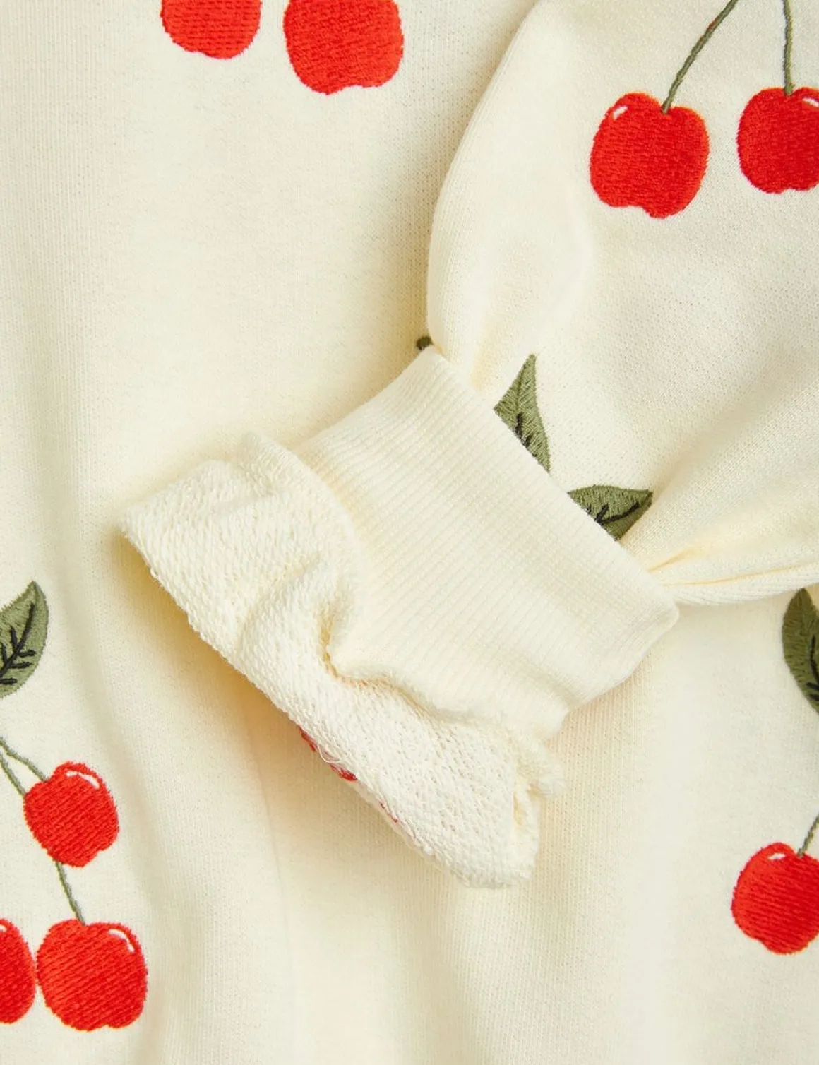 Cherry Broderad Sweatshirt Offwhite