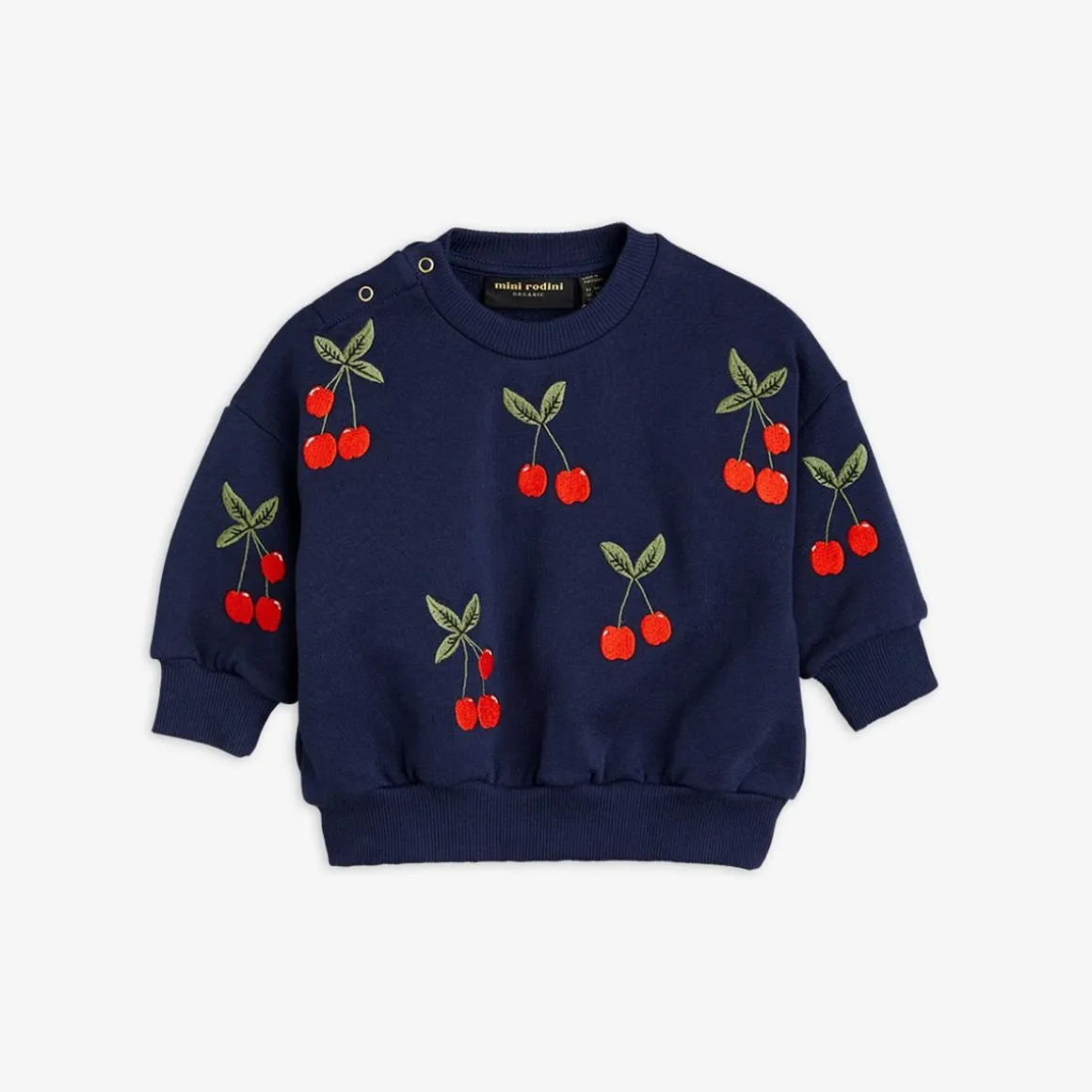 Cherry Broderad Sweatshirt Blå