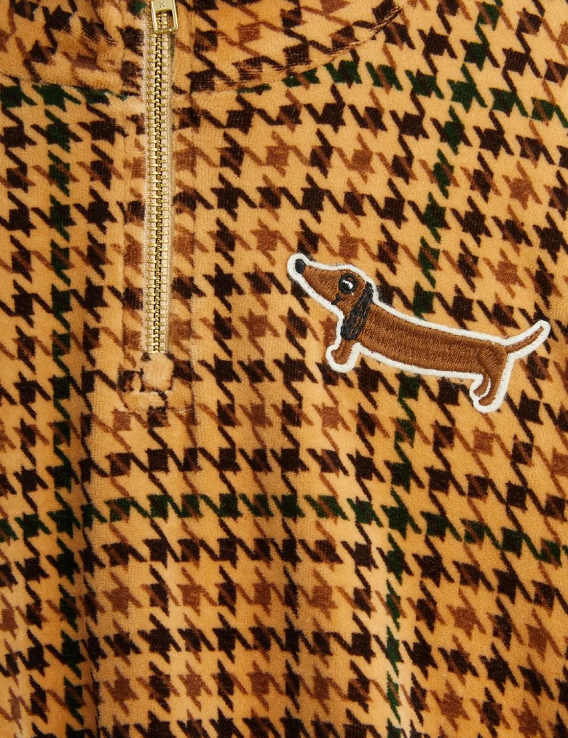 Dog Broderad Half-Zip i velour
