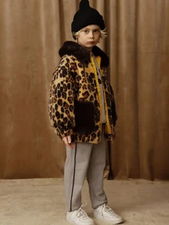 Leopard Fuskpälsjacka