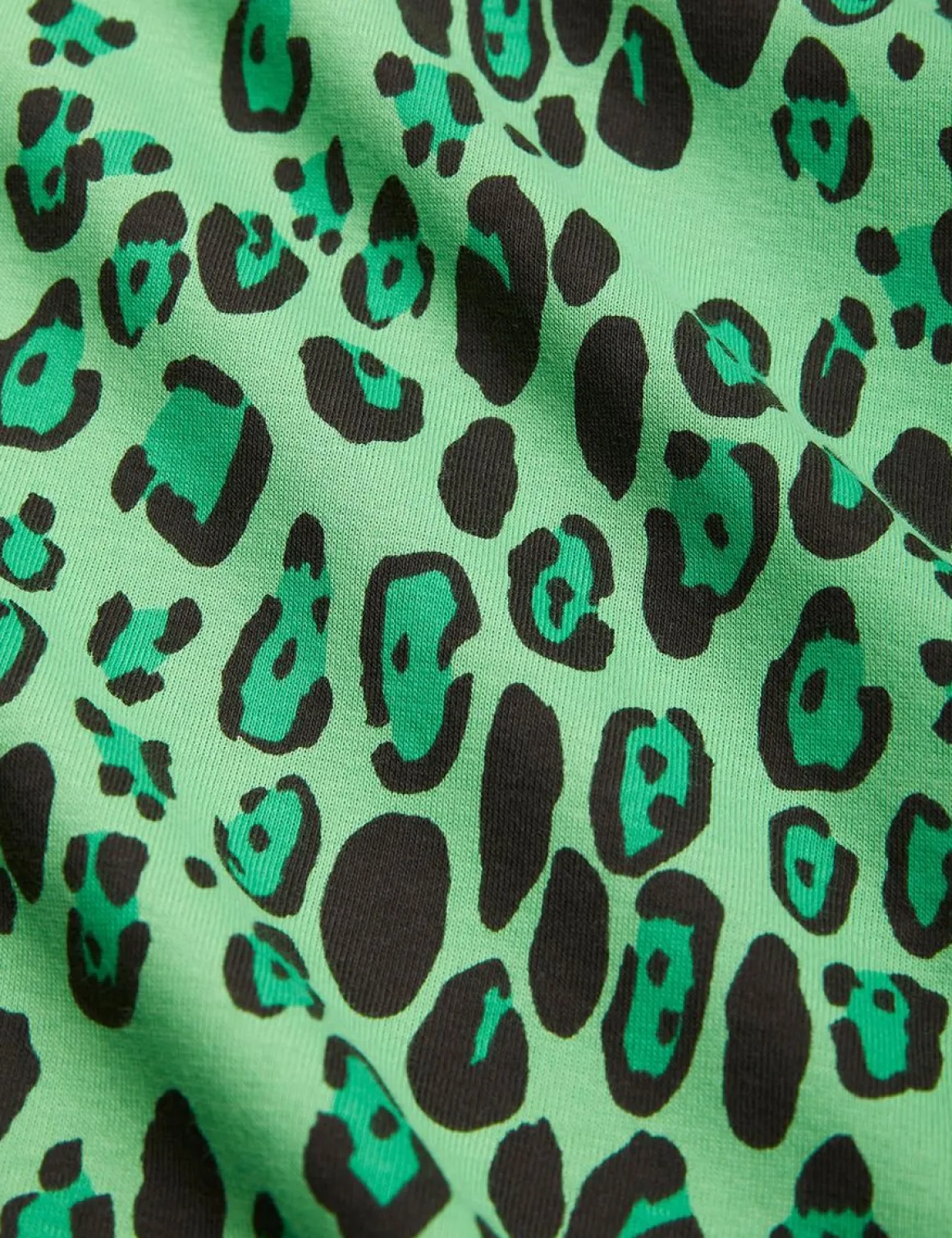 Leopard Långärmad Klänning Grön