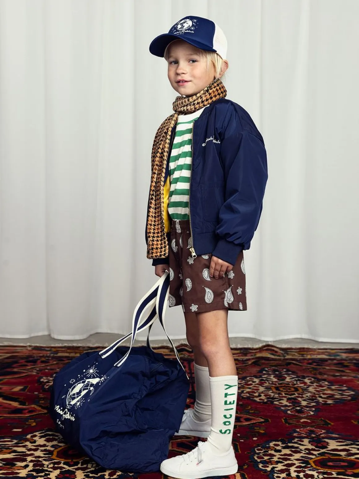 Mini Rodini Society Broderad Baseballjacka