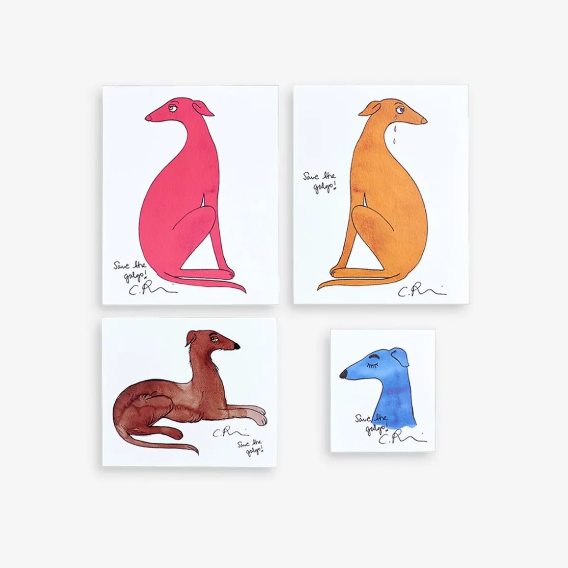 4-pack Wall Art Posters Save the Galgo