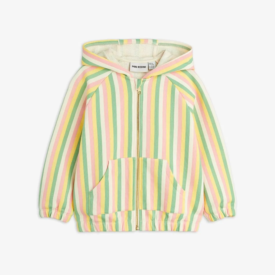 Pastel Stripe Hoodie med Dragkedja