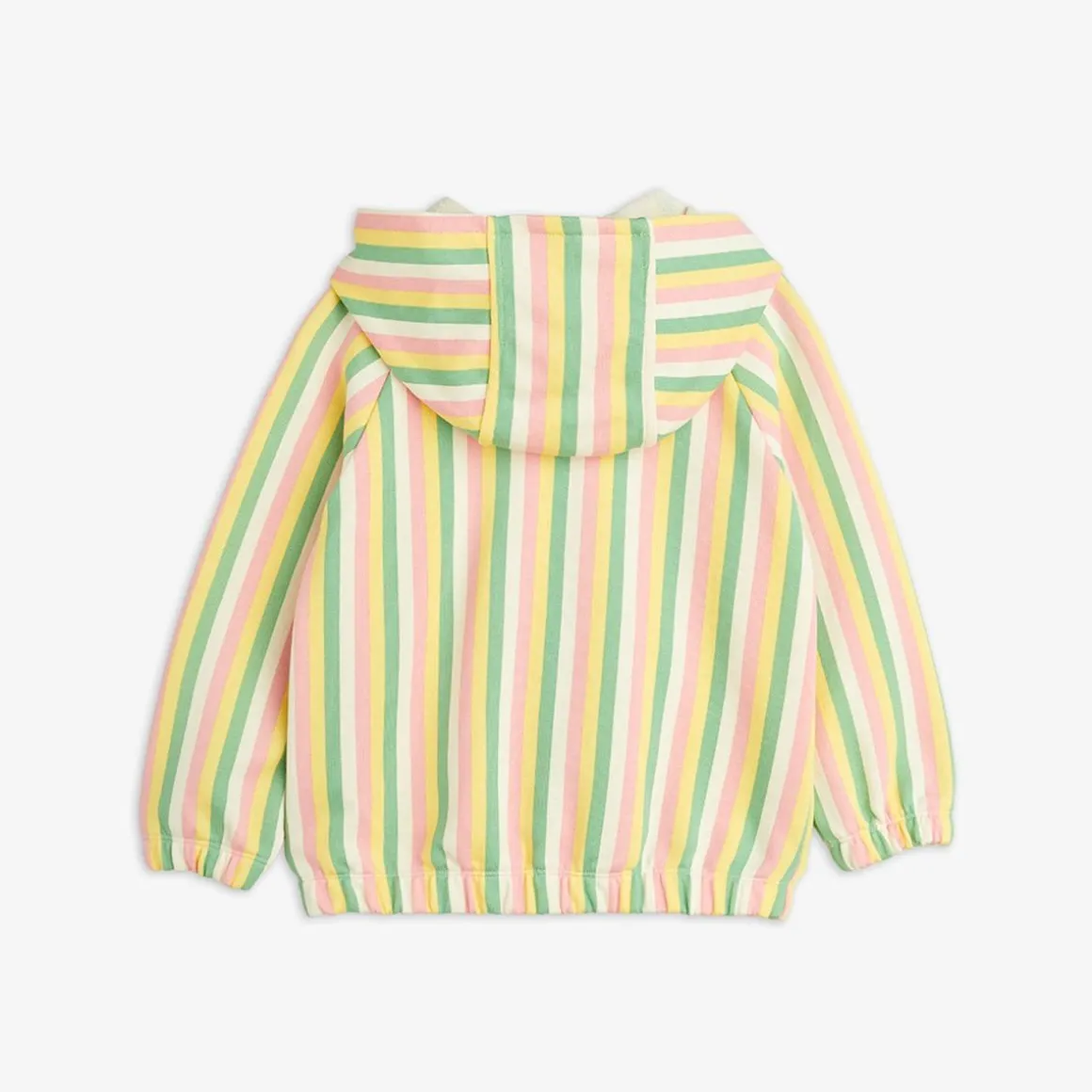 Pastel Stripe Hoodie med Dragkedja