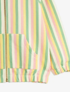 Pastel Stripe Hoodie med Dragkedja