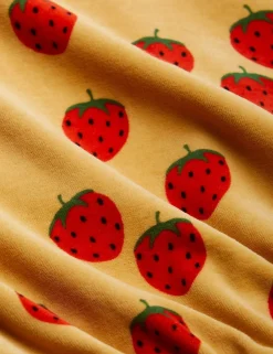 Strawberries Velour Sweatshirt Beige