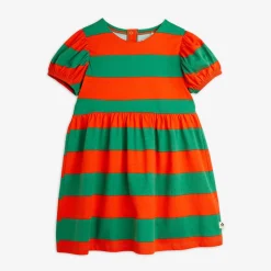 Stripe Puffärmad Klänning
