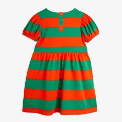 Stripe Puffärmad Klänning