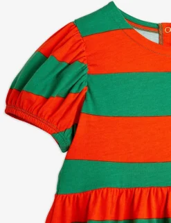 Stripe Puffärmad Klänning