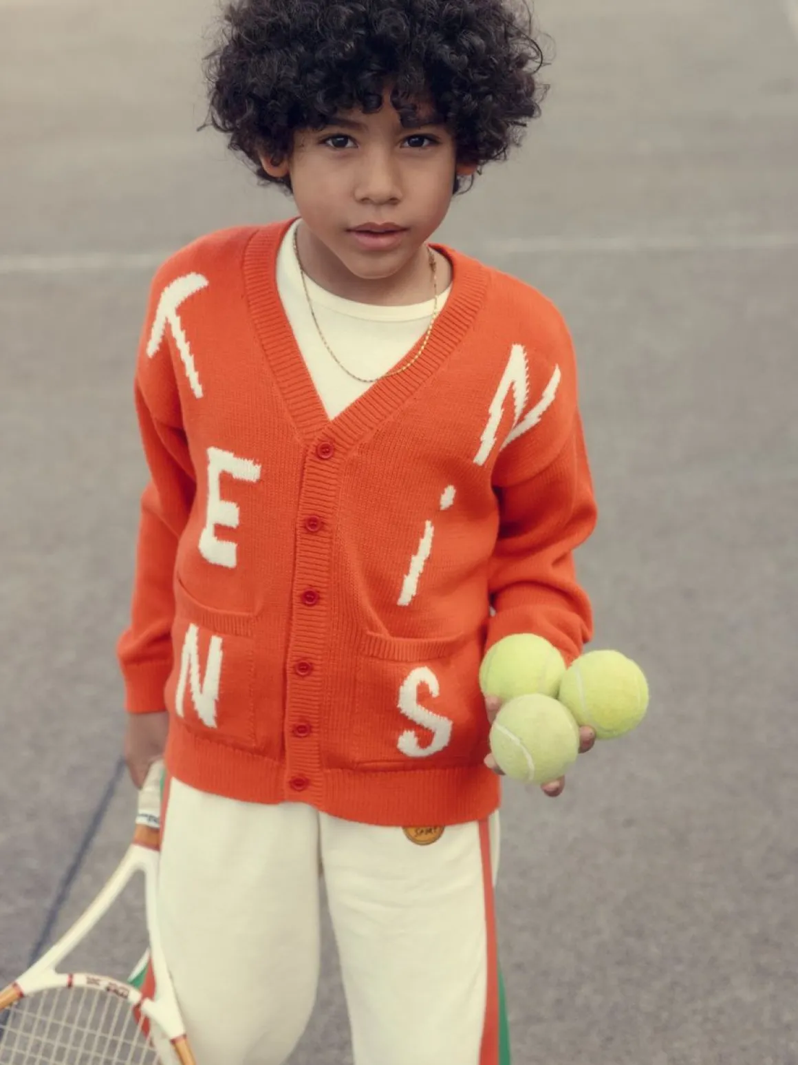 Tennis Stickad Cardigan